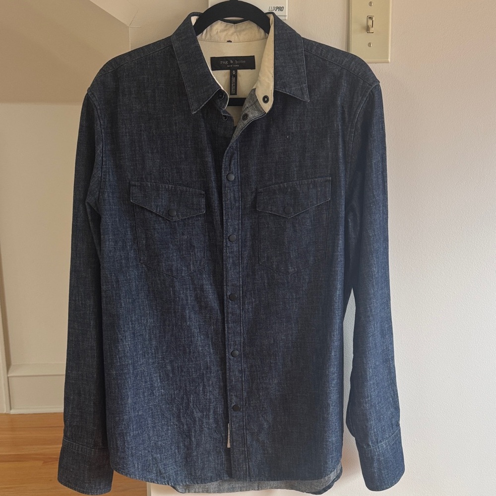 rag & bone indigo denim western shirt